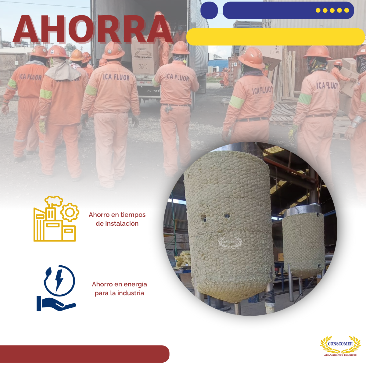 Colcha de 3" lana de roca pespunteadas de 3m en 9lbs conscomer