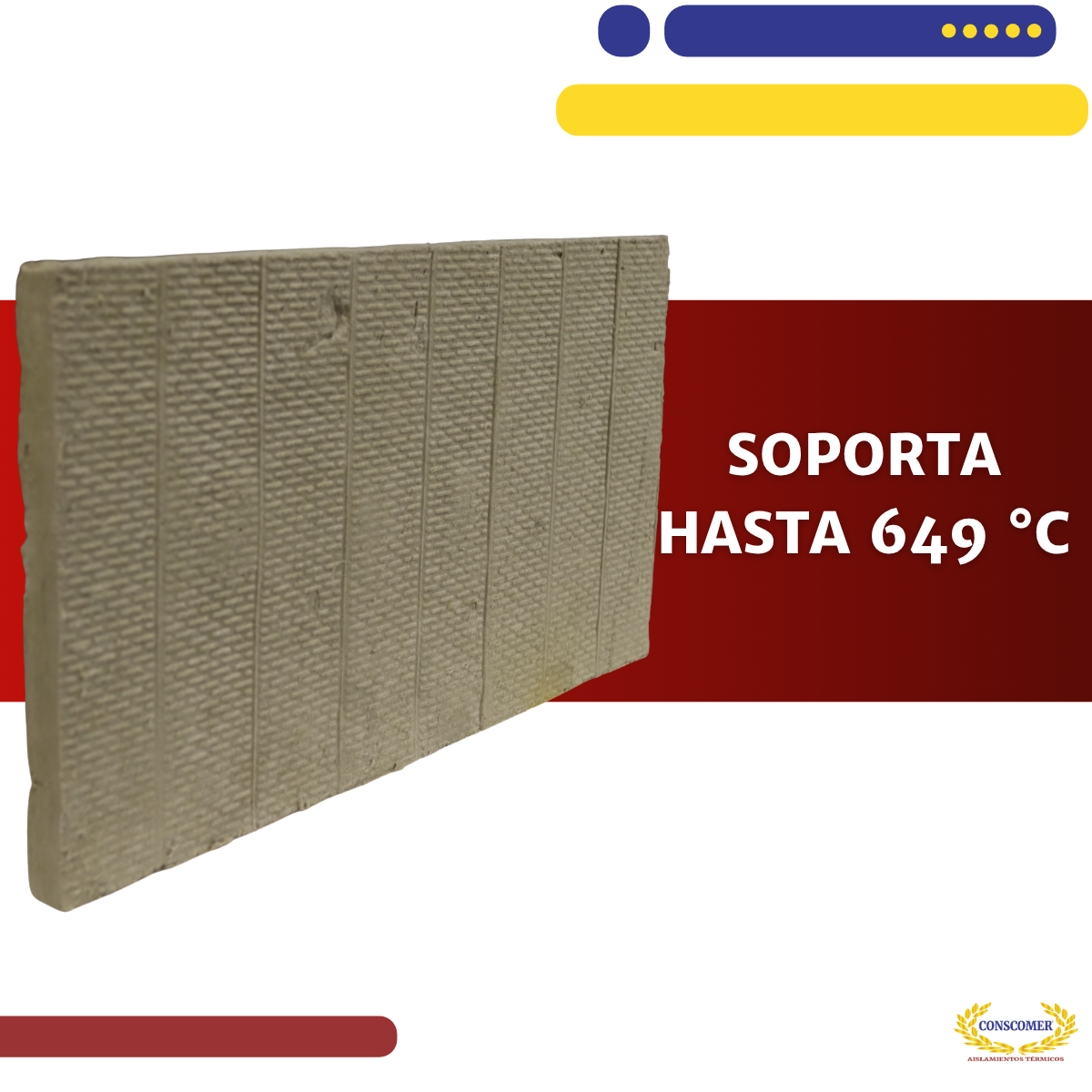 Placa de Lana Mineral 2 en 6lbs de densidad (6 pz x paquete) conscomer