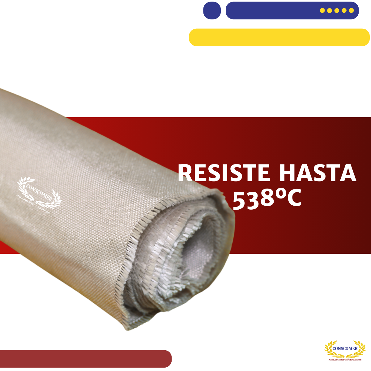 Tela de fibra de vidrio natural caramelo conscomer