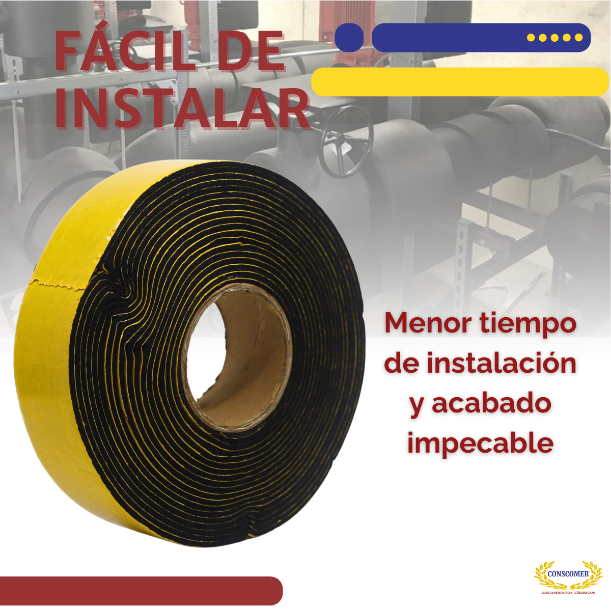 Cinta Autoadhesiva Cinta Autoadhesiva INSUL-TAPE, 1/8" X 2" X 30' conscomer