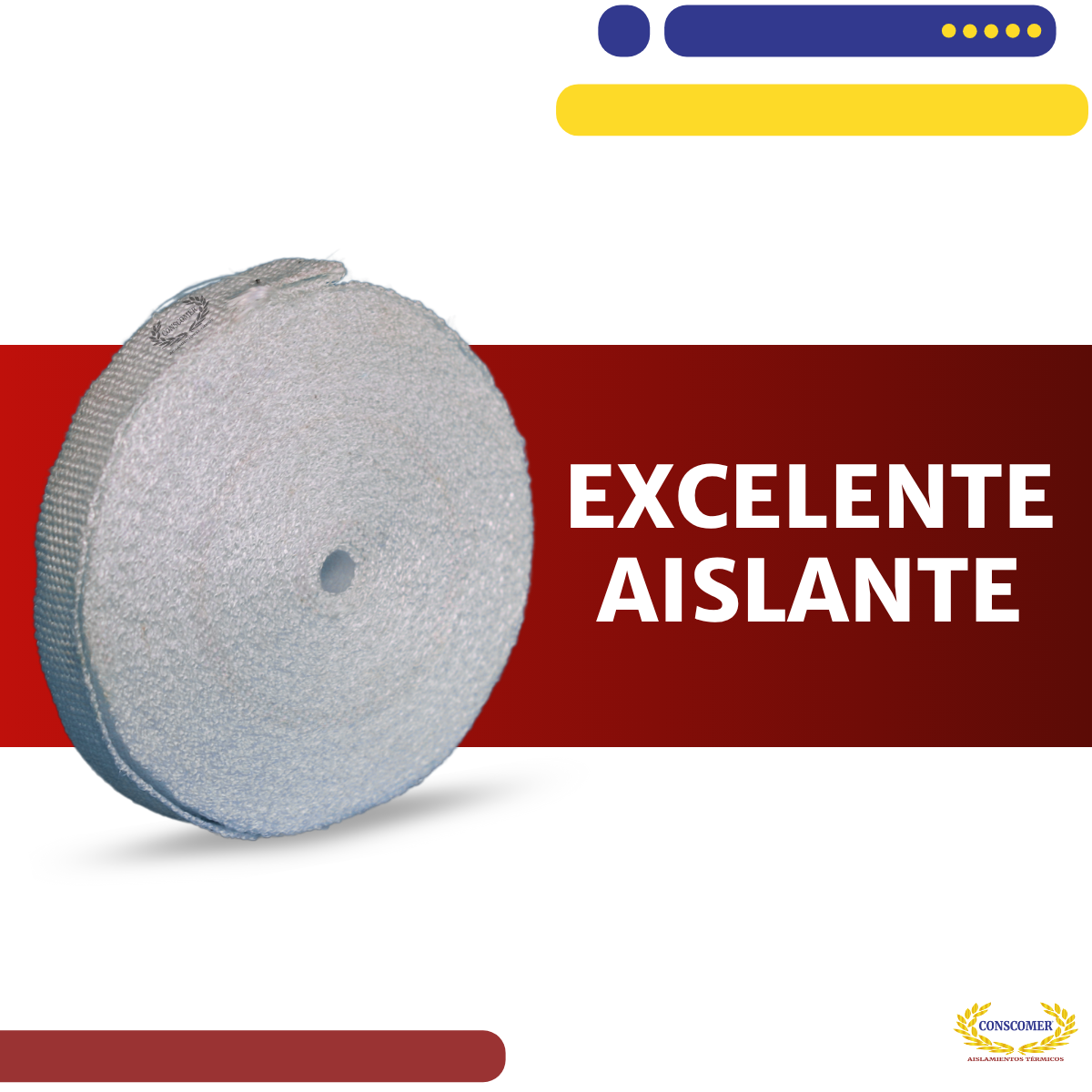 Cinta de tela de fibra de vidrio de 2pulg. X 30 M1 rollo conscomer