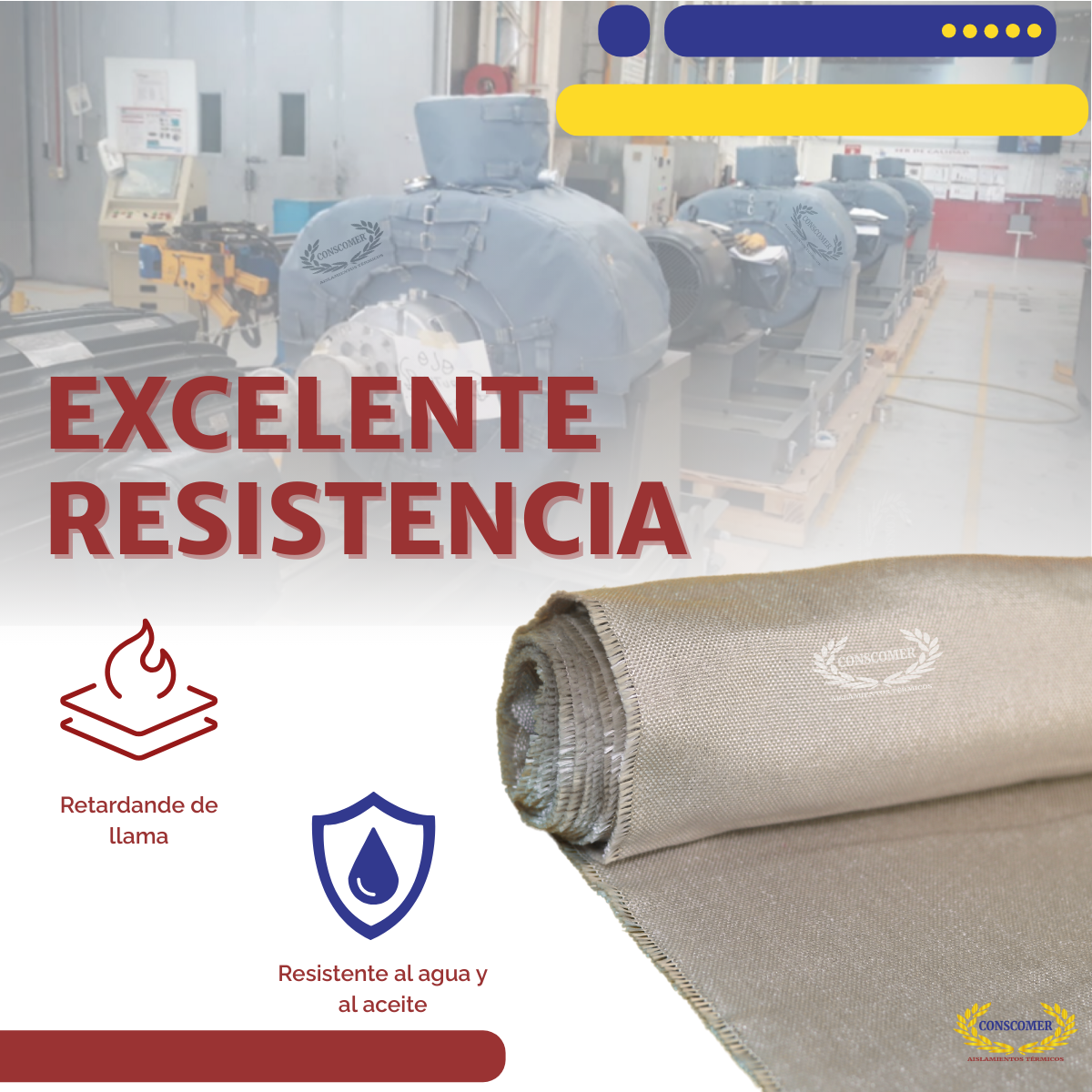 Tela de fibra de vidrio natural caramelo conscomer
