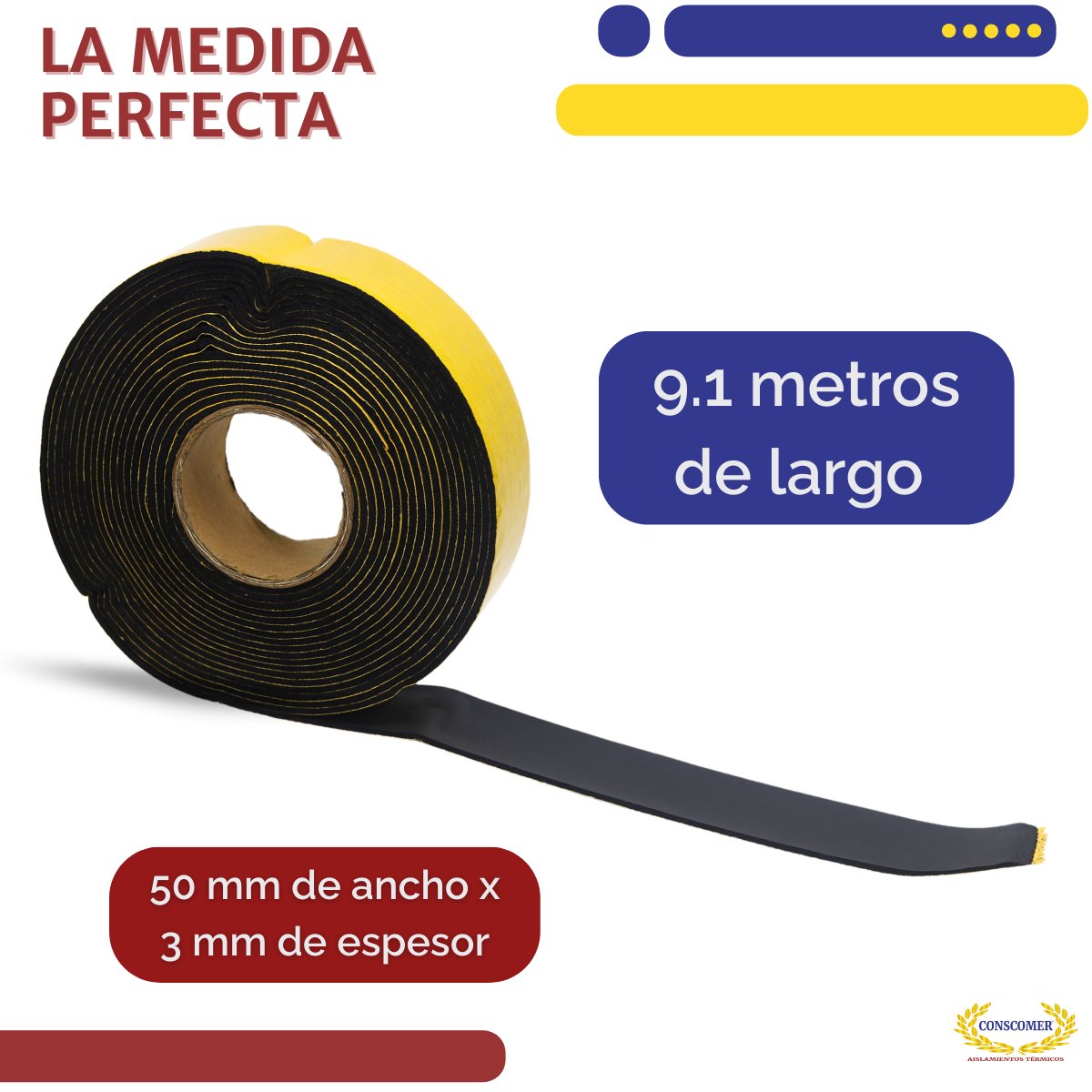 Cinta Autoadhesiva Cinta Autoadhesiva INSUL-TAPE, 1/8" X 2" X 30' conscomer
