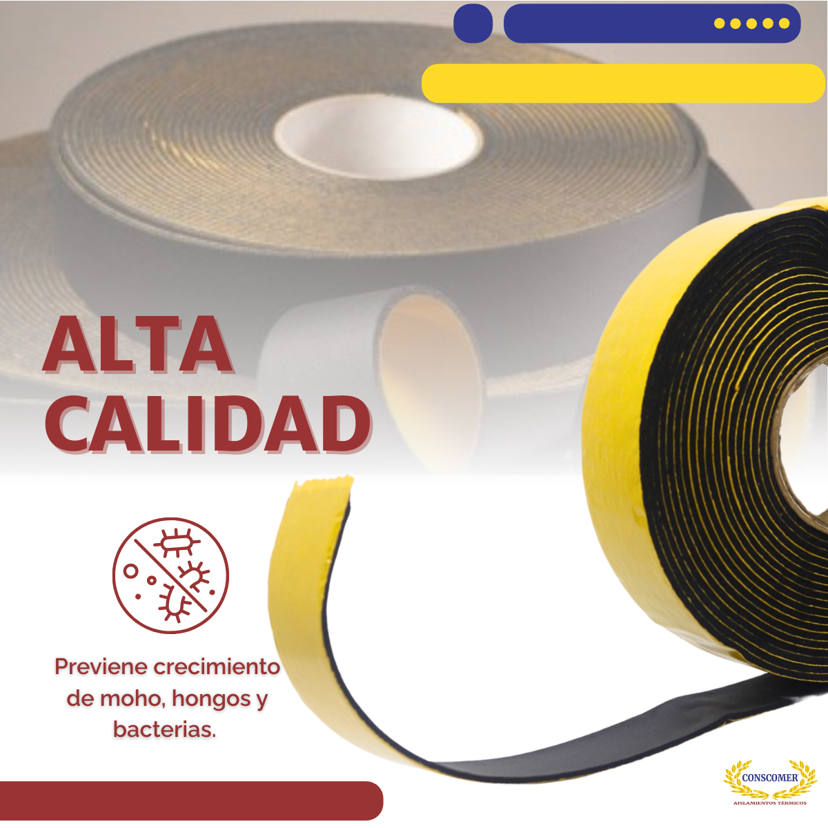 Cinta Autoadhesiva Cinta Autoadhesiva INSUL-TAPE, 1/8" X 2" X 30' conscomer