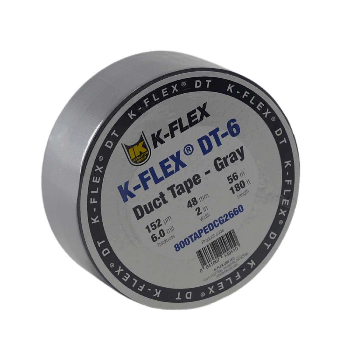 Cinta Para Ducto K-Flex DT-6 56 metros Duc Tape Adhesivo Alta Resistencia Gris Conscomer