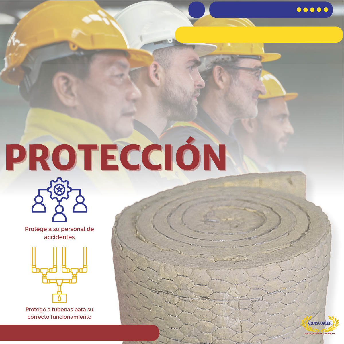 Colcha de 3" lana de roca pespunteadas de 3m en 9lbs conscomer