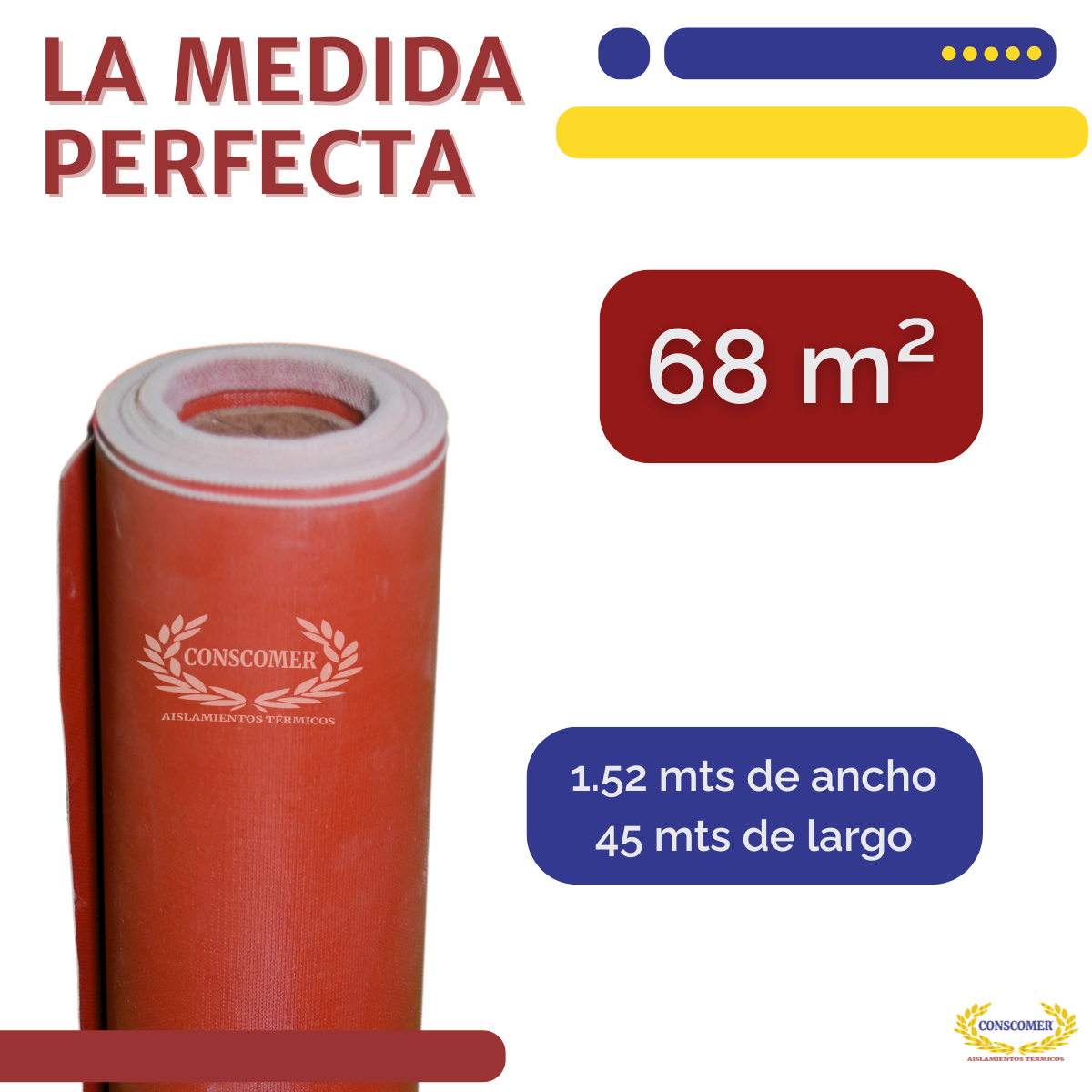 TELA DE FIBRA DE VIDRIO SILICONIZADA ROJA ANCHO 1.52 MTS X LARGO 45 MTS (45 KG) MATERIALES PARA REUSABLE