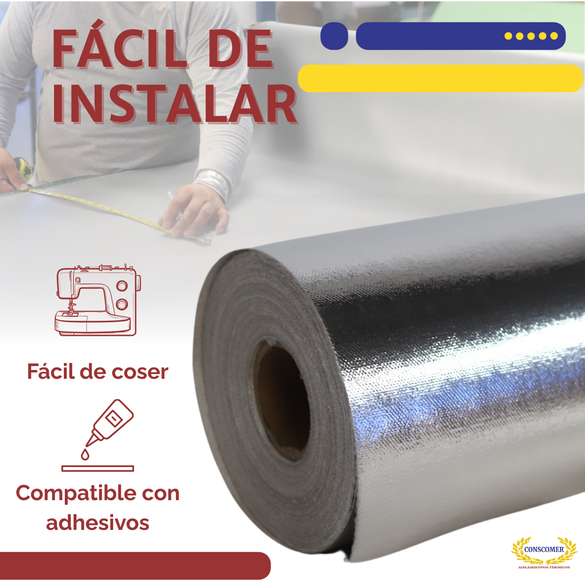 TELA ALUMINIZADA 1 METRO Conscomer