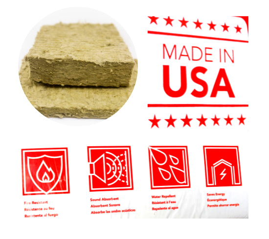 Placa Rígida  4"- Aislamiento Acústico y Térmico hasta 450°C - Ahorra Dinero y Espacio ROCK WOOL