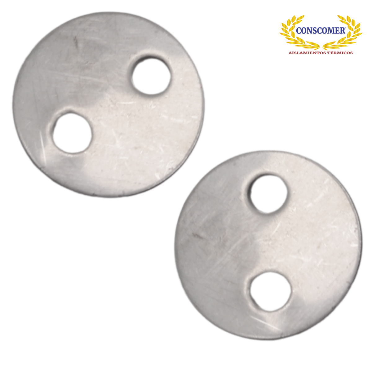 arandela acero inoxidable doble orificio 1 pulgada