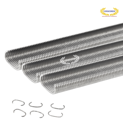 Grapas anillada en C de acero inoxidable 1/2 pulg. (10,000 pzas x caja) conscomer