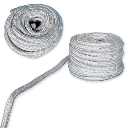 Cordón blanco de fibra de vidrio trenzado de 3/4 de pulgada de diámetro para sellado industrial térmico