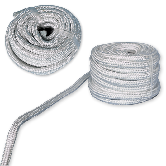 Cordón blanco de fibra de vidrio trenzado de 3/4 de pulgada de diámetro para sellado industrial térmico