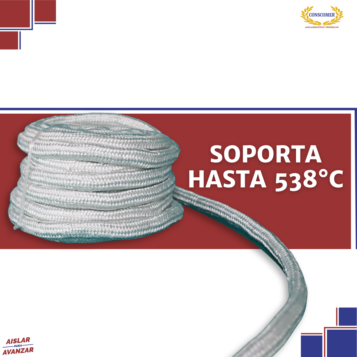 Cordon de fibra de vidrio de 1  x 20m conscomer