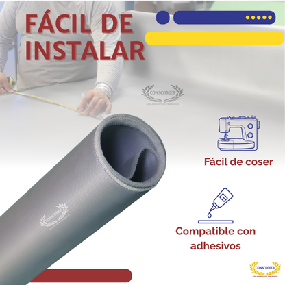 Tela de fibra de vidrio siliconizada 1.52mts x 45 mts color gris conscomer
