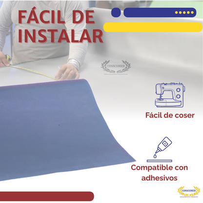 Tela de teflón por una cara para alta temperatura 1.52mts x 45 mts AZUL GRISACEO conscomer
