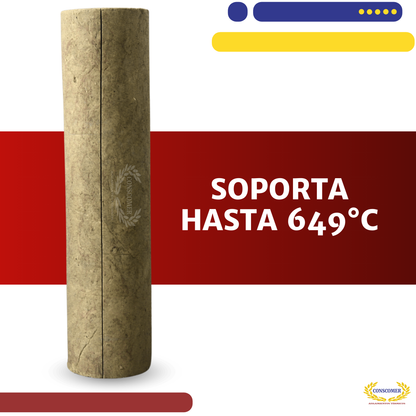 Preformado de lana mineral 1 1/2 x 4 - 1 mt de largo conscomer