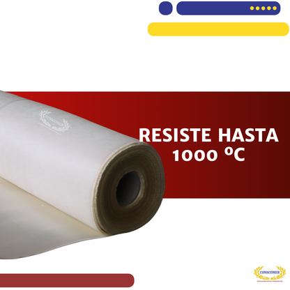 Tela de fibra de vidrio Silice 1m X 50mts Color Blanco conscomer