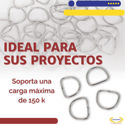 Anillo D de Acero Inoxidable de 1 1/2 conscomer