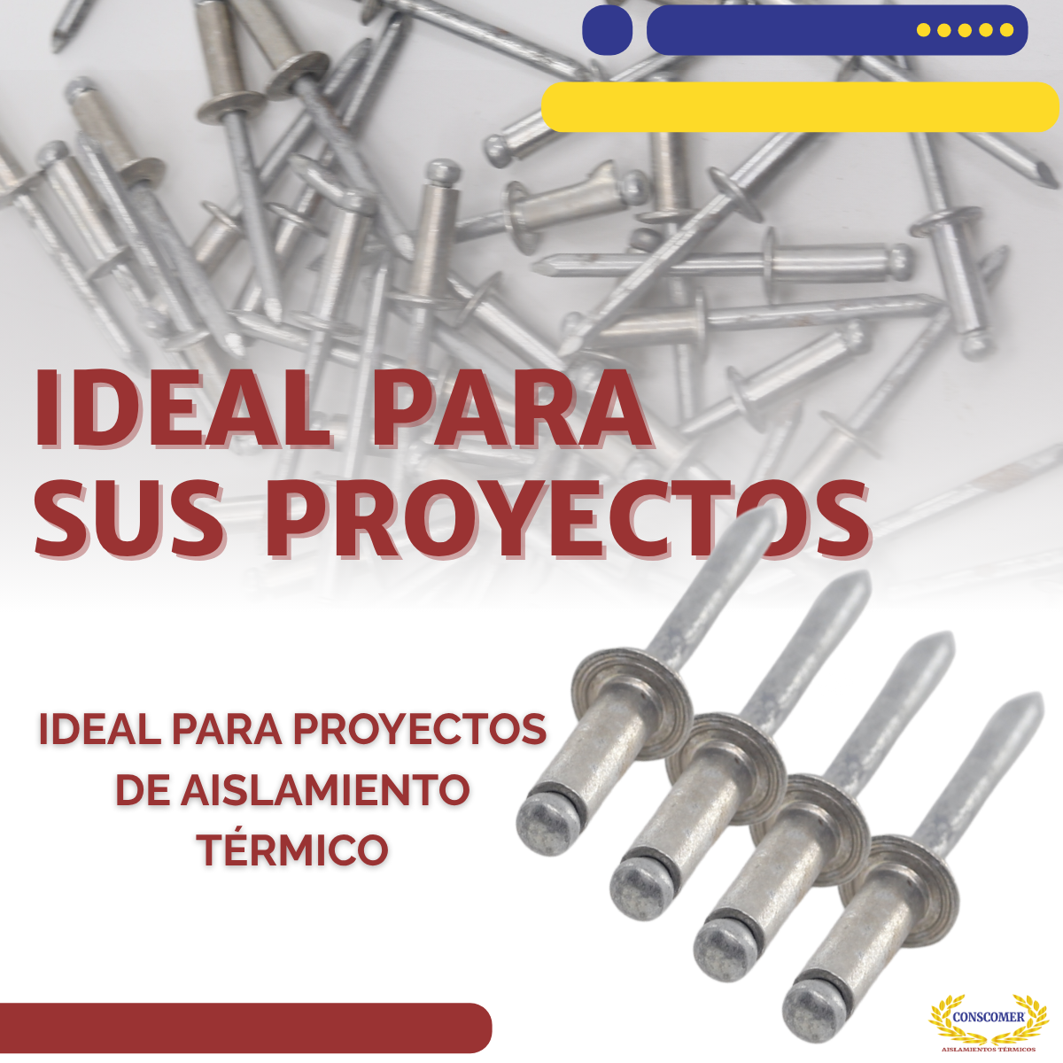 Remaches de acero 5/32 x 1/2 conscomer