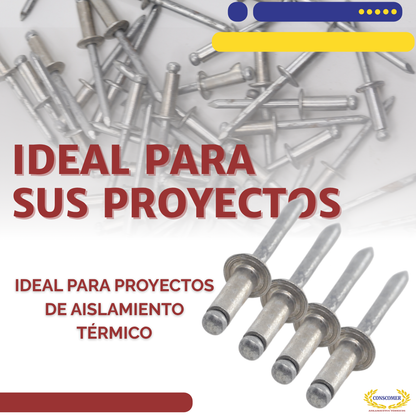Remaches de acero 5/32 x 1/2 conscomer