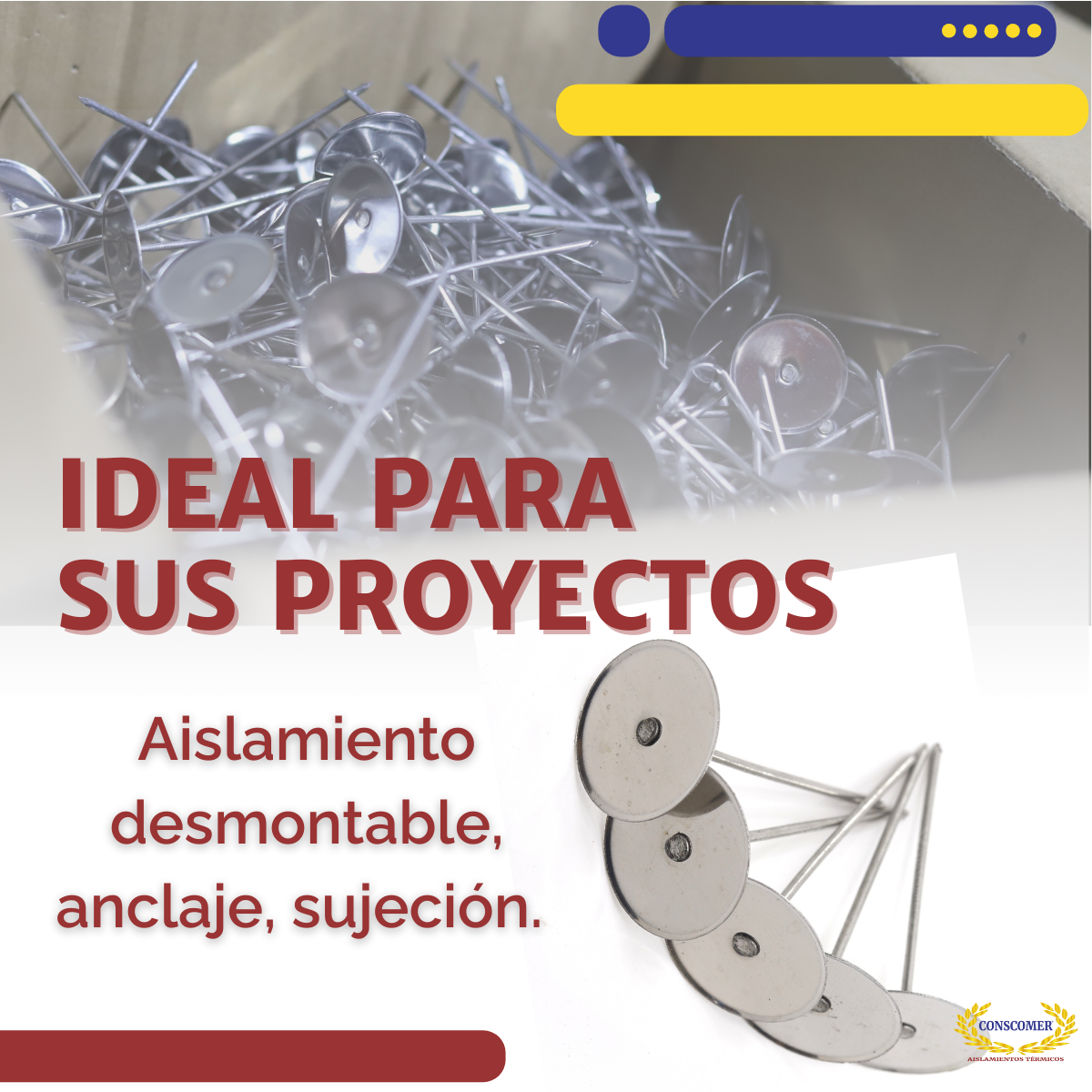 Clavo liso de acero inox. 304 de 4 1/2" de largo. conscomer