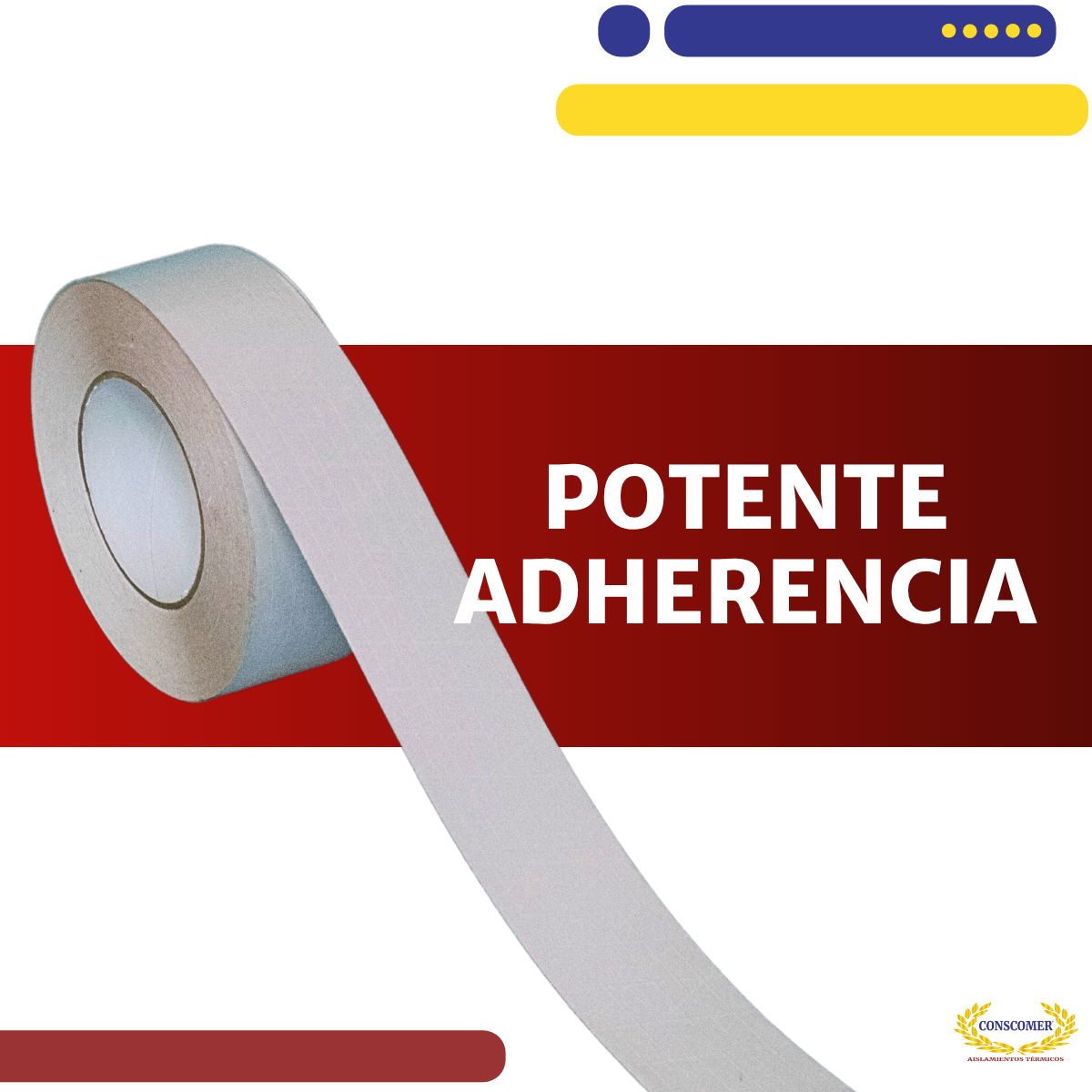 Cinta Adhesiva Blanca Asj Reforzada Aislante Ducto 45m 3pulg Blanco Conscomer
