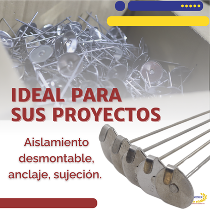 fijación aislamiento térmico clavo clip inox 304 industrial