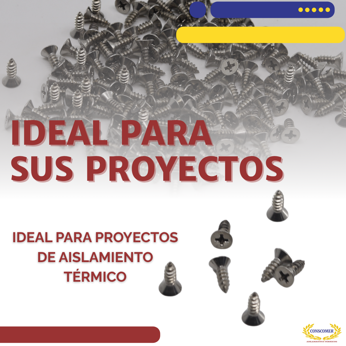Pija de acero inox. de #8 x 1/2" plana Conscomer