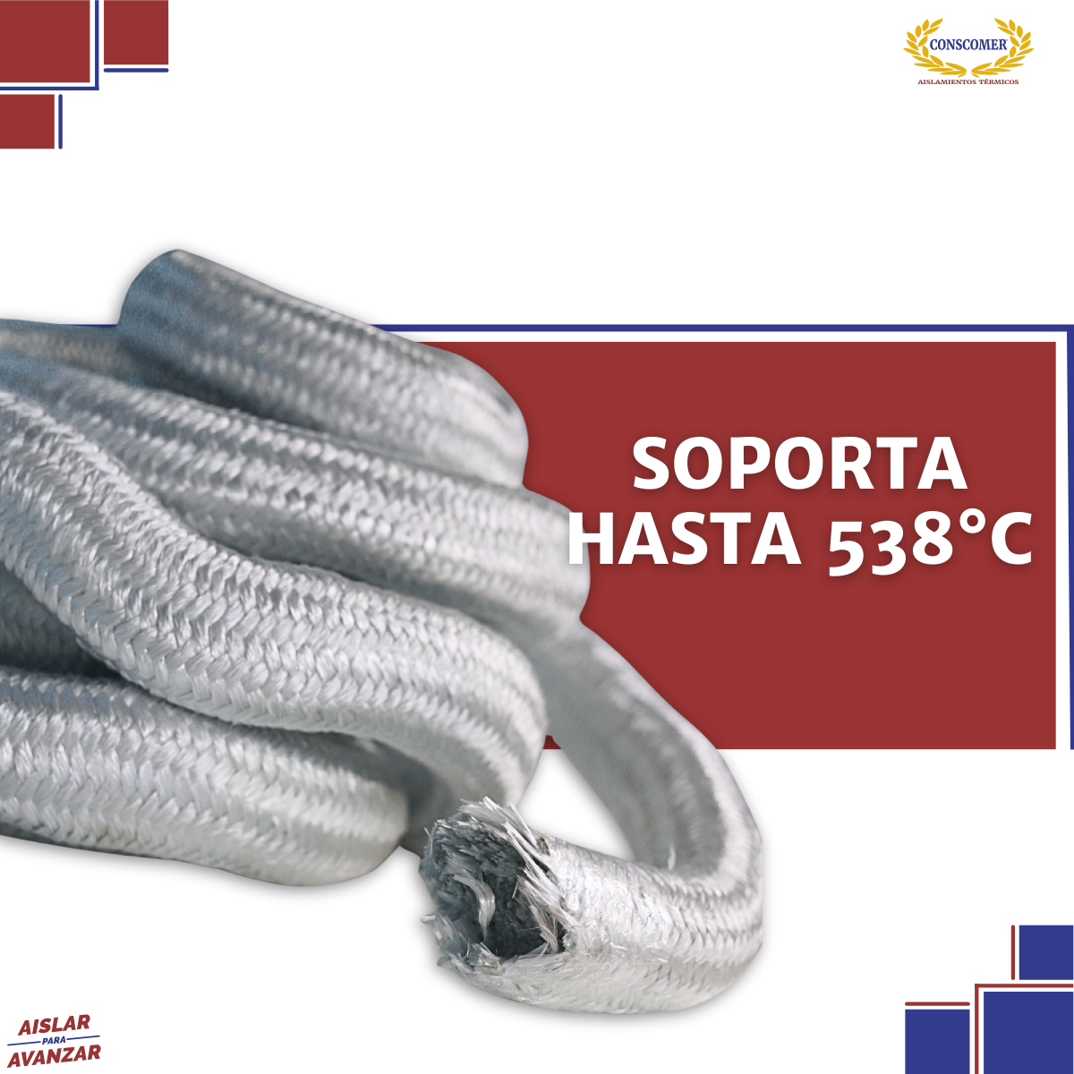 Cordón de fibra de vidrio 3 pulg. x 10m conscomer