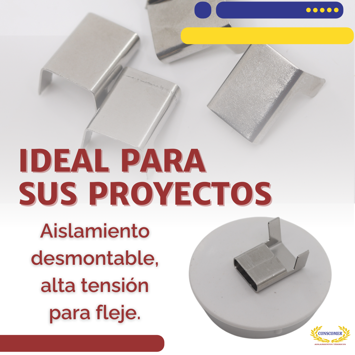 Sellos de ala de acero inoxidable de 1/2" conscomer