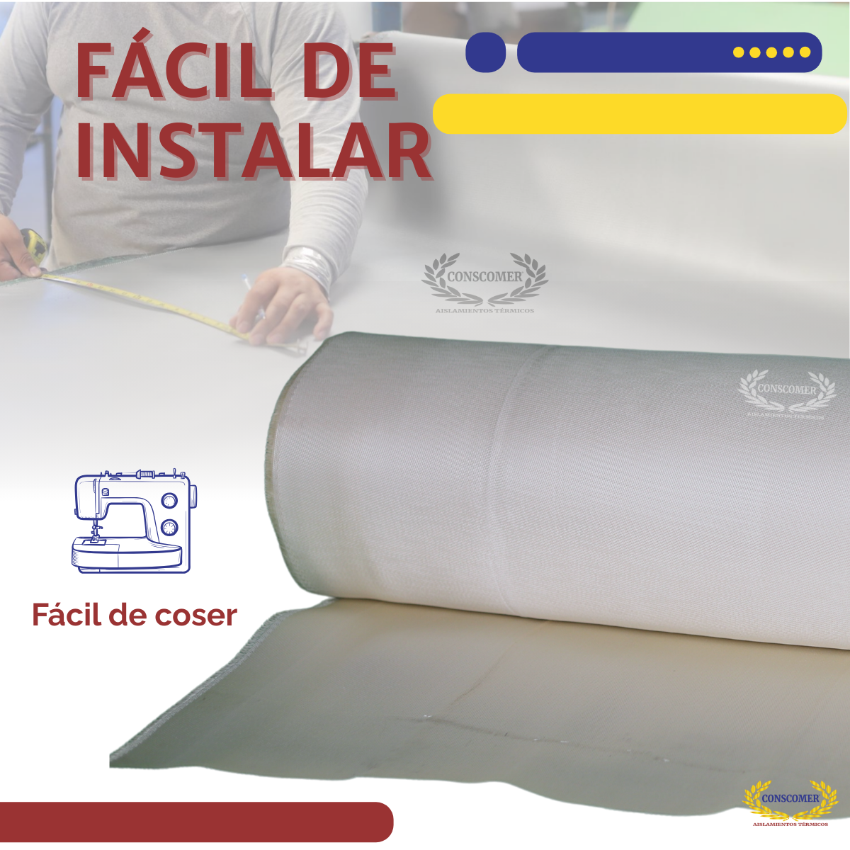 Tela de fibra de vidrio Silice 1m X 50mts Color Blanco conscomer