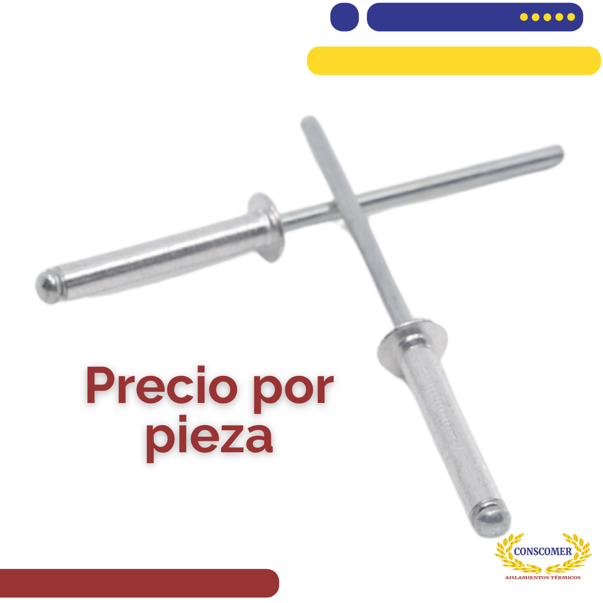 Remaches de acero 1/8" x 1/8" Conscomer