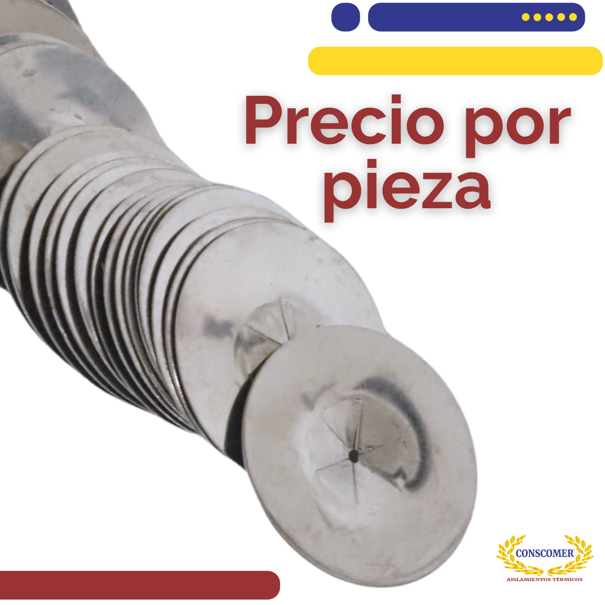 Arandela Redonda para Clavo 1 1/2" Acero Inoxidable Conscomer