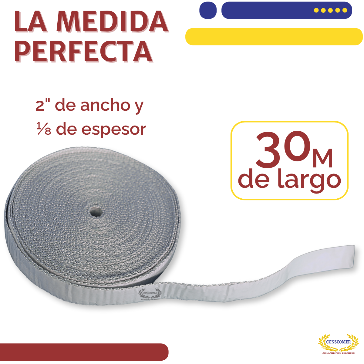 Cinta Térmica 2 Pulg. x 30 metros Con Adhesivo Conscomer