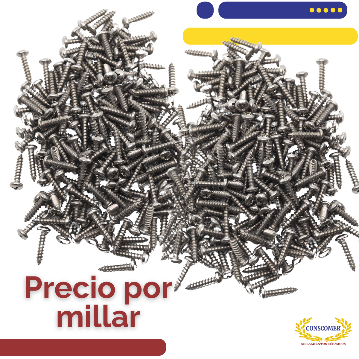 Pija de acero inox. de #8 x 3/4" Conscomer