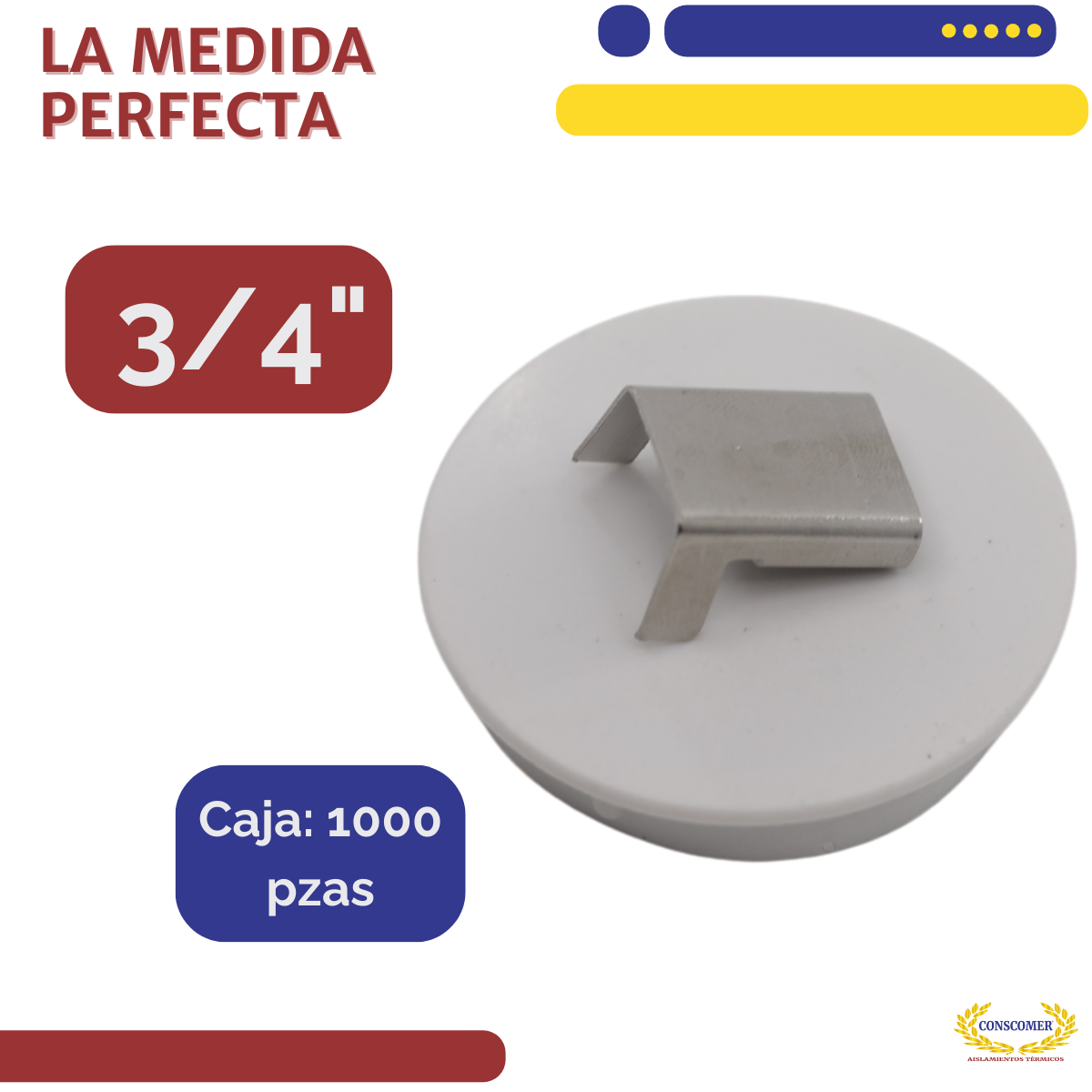 Sellos de ala de acero inoxidable 304 de 3/4" conscomer