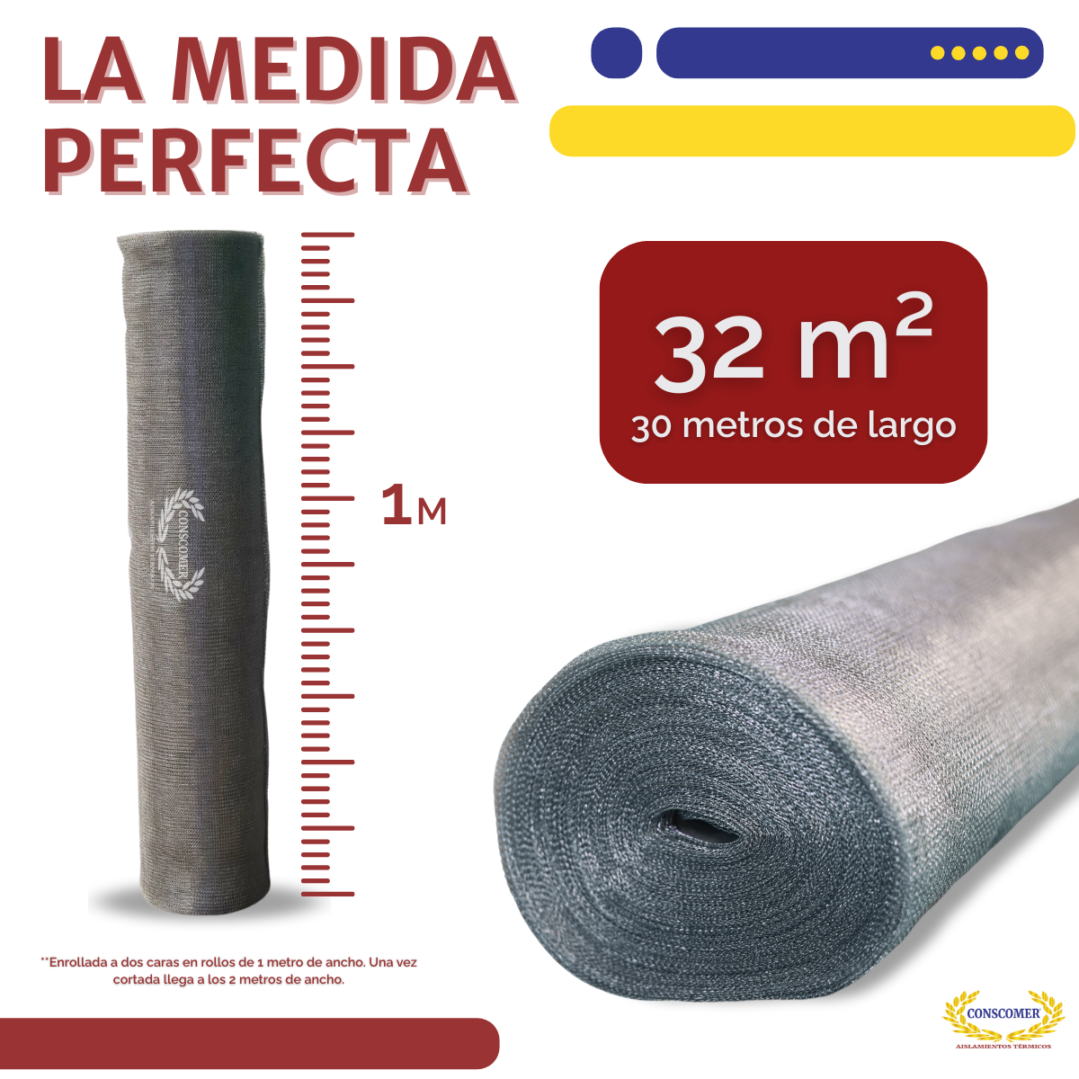 Malla tejida doble cara de acero inoxidable 304 1.06 X 30 MTSMARCA GLT conscomer