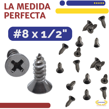 Pija Cabeza Fijadora Philips Punta de Broca Inox. 8 x1/2 conscomer