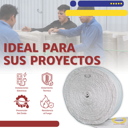 Cinta de fibra ceramica de 4  x 1/8 x 30 m conscomer