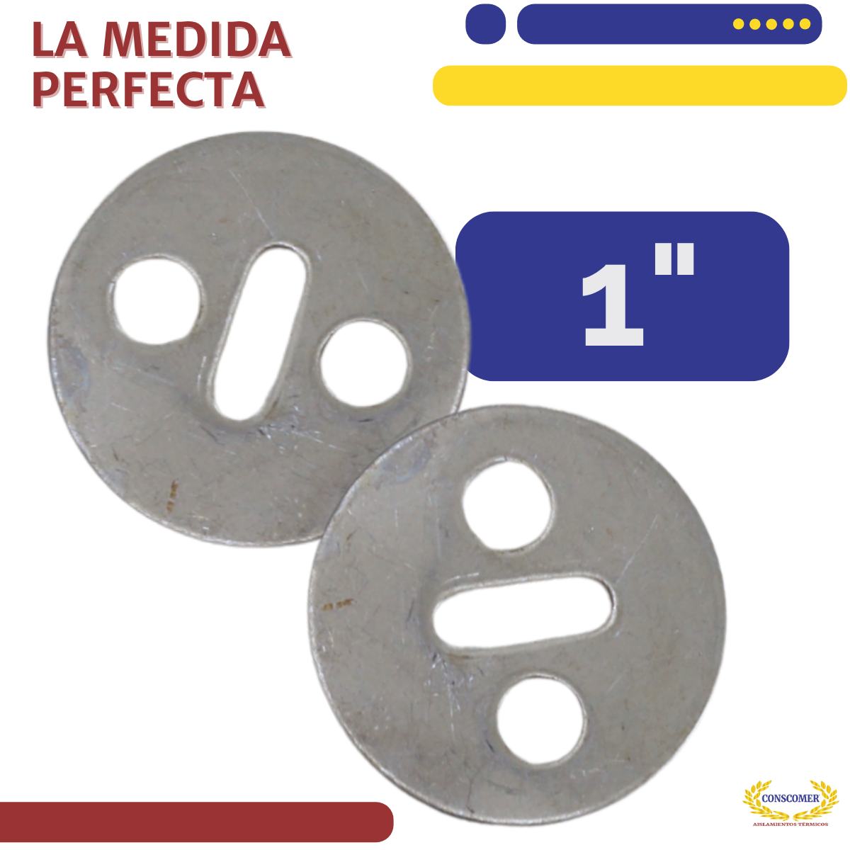 ARANDELA DE ACERO INOXIDABLE DE TRES ORIFICIO Conscomer