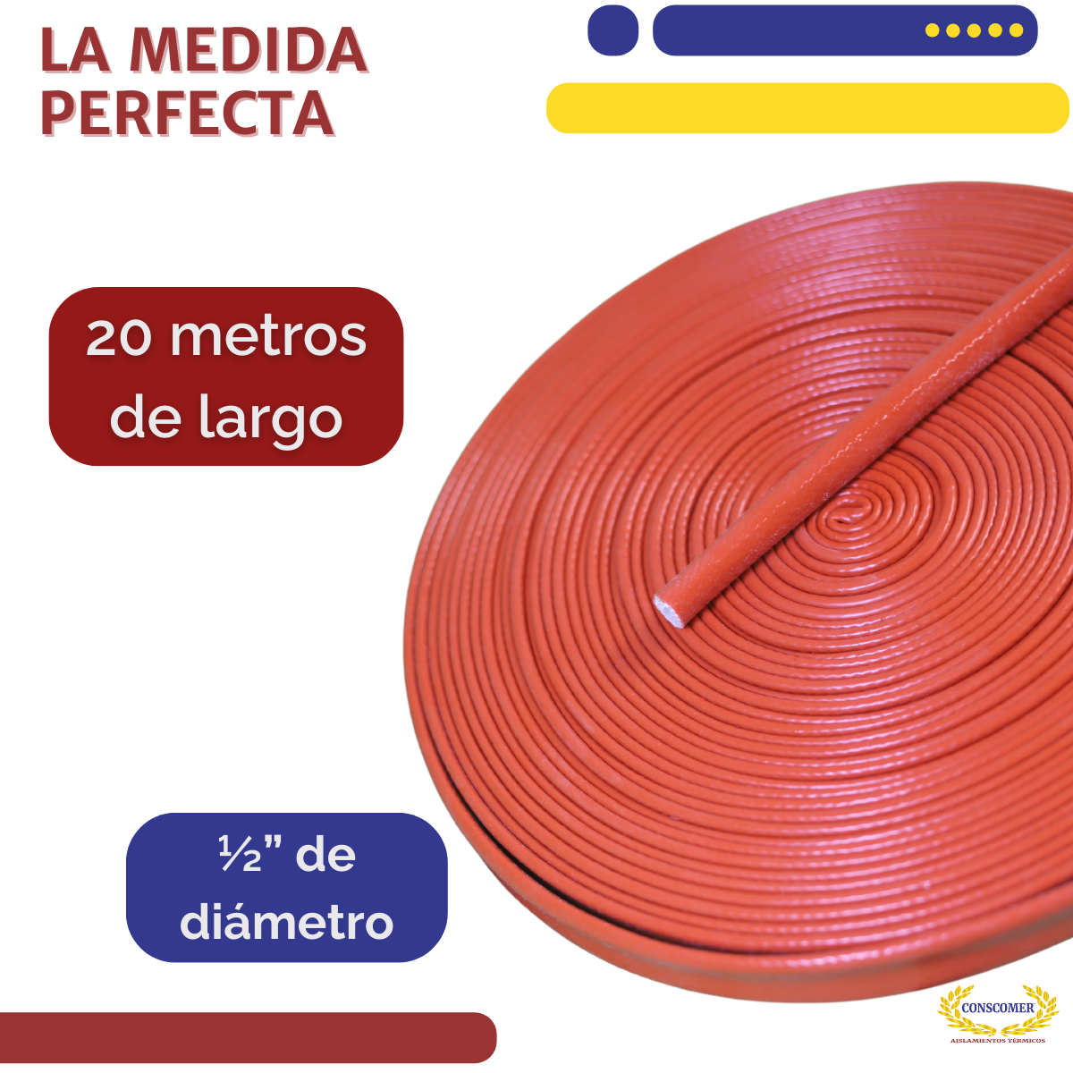 Cubre Manguera de 1/2  rollo de 20 mts conscomer