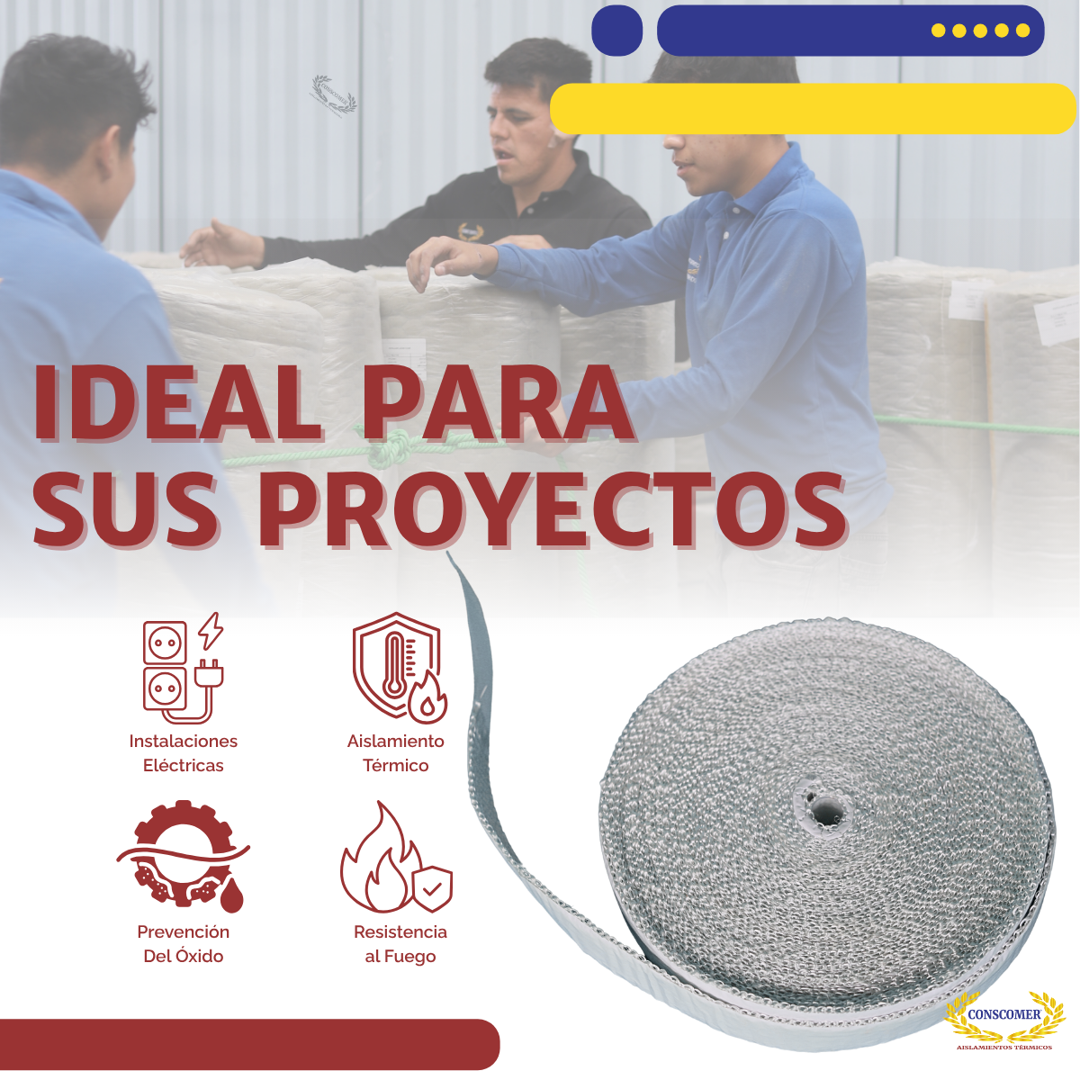 Cinta Térmica 2 Pulg. x 30 metros Con Adhesivo Conscomer