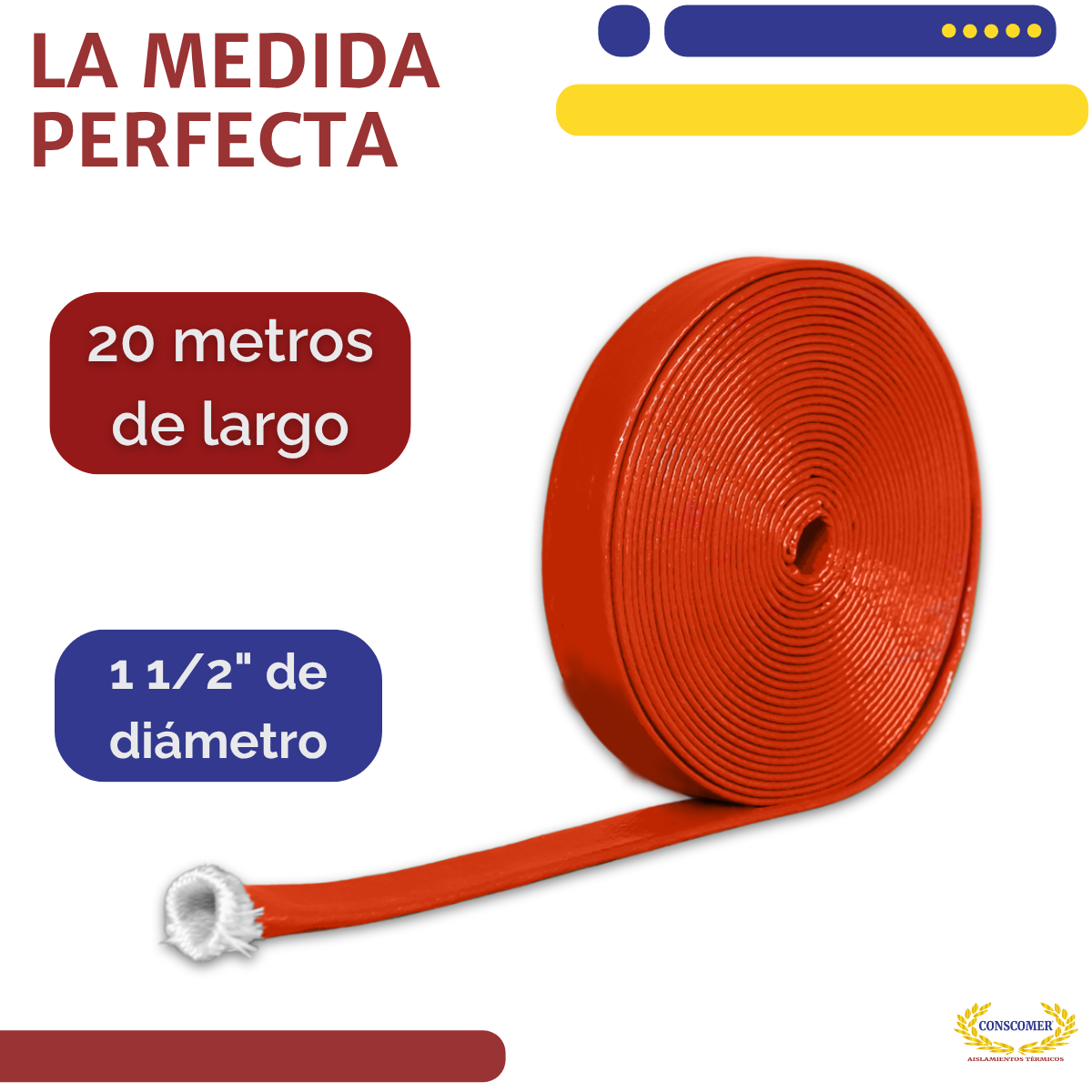 Cubre Manguera de 1 1/2  rollo de 20 mts conscomer