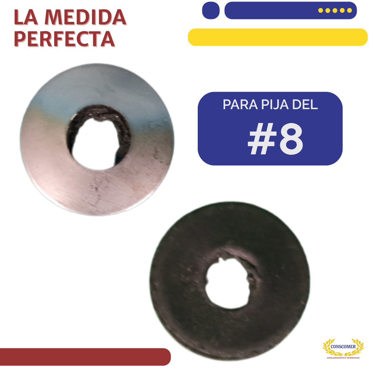 Arandela con neopreno para Pija del #8 conscomer