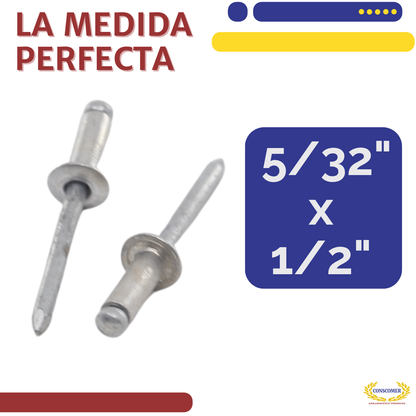 Remaches de acero 5/32 x 1/2 conscomer
