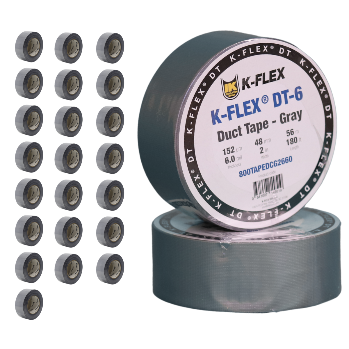 Cinta para ductos Marca K-FLEX DT-6 de 56 mts x 48mm Duc Tape Gris Conscomer