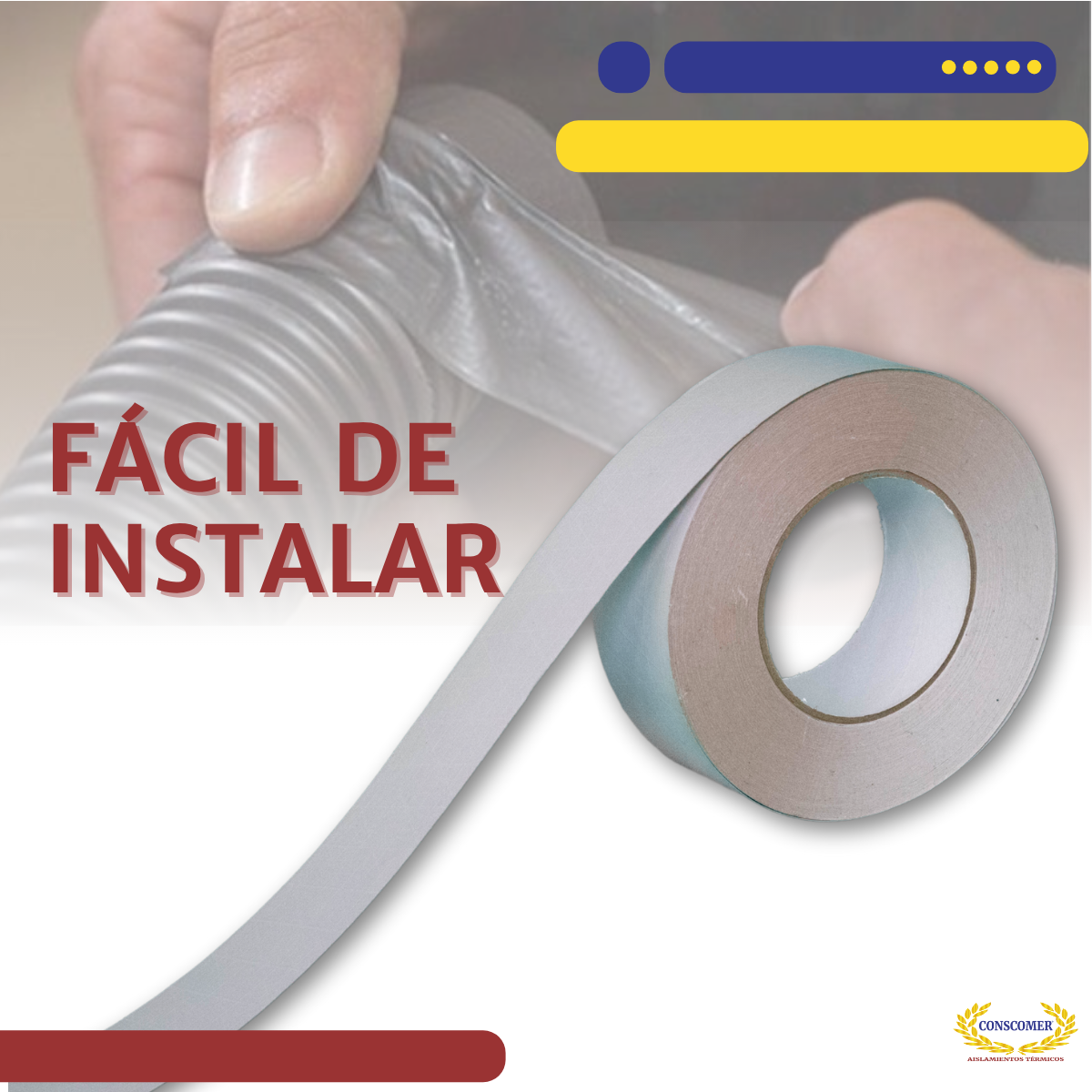 Cinta Adhesiva Blanca Asj Reforzada Aislante Ducto 45m 3pulg Blanco Conscomer