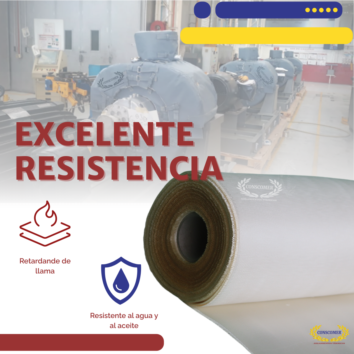 Tela de fibra de vidrio Silice 1m X 50mts Color Blanco conscomer