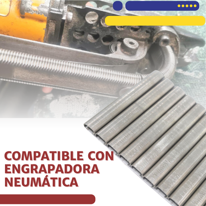 Grapas anillada en C de acero inoxidable 1/2 pulg. (10,000 pzas x caja) conscomer